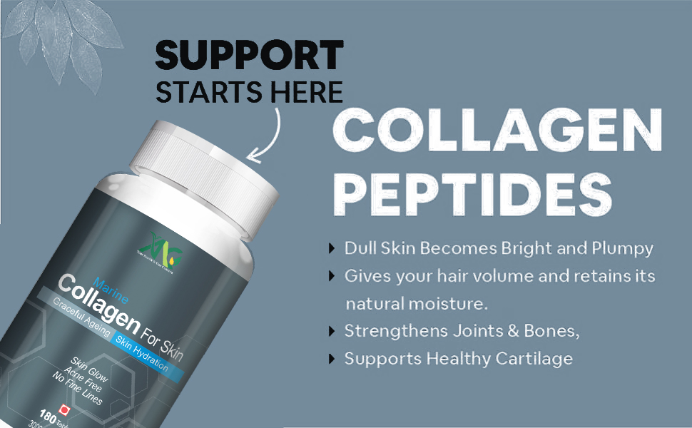 ANC Marine Collagen 3000mg Peptides for Men & Women Supports Healthy Skin, Hair, Nails, Bone & Joint (180 Tablets)