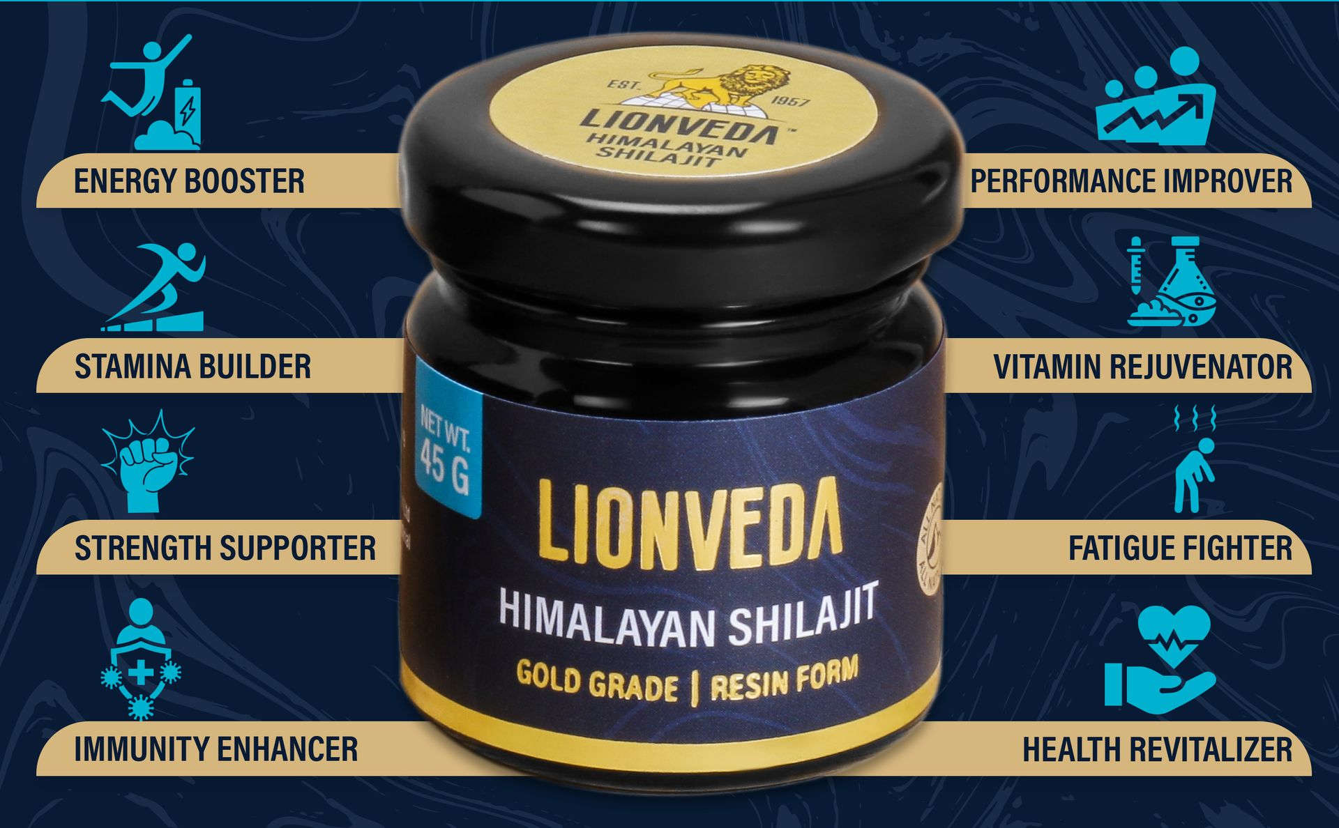 45 grams Pure Himalayan Shilajit/Shilajeet Resin for Men, Gym, Stamina, Energy & Improved Health | Guaranteed 80%+ Fulvic Acid | Contains Lab Certificate (Certified Gold Grade), 1 count
