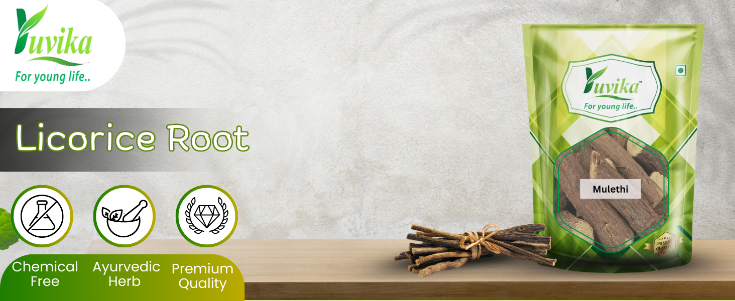 YUVIKA Mulethi | Multhi Spl - Glycyrrhiza Glabra - Yashtimadhu - Jeshthamadha | Licorice Root (100 GM)