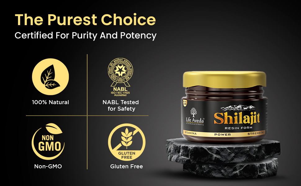 Life Aveda Himalayan Shilajit/Shilajeet Resin (20g) - 500mg Per Serving | 100% Ayurvedic | 80+ Minerals with 75% Fulvic Acid
