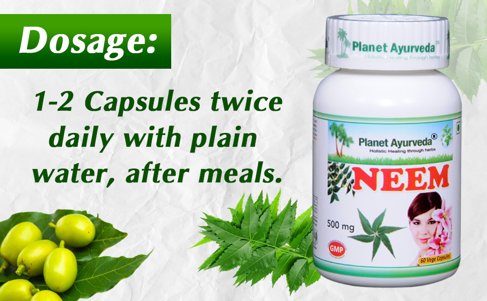 Planet Ayurveda Neem - 60 Capsules | Natural Supplement for Skin Wellness