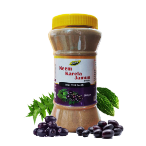 Herbals Neem Karela Jamun Powder (Pack of 3) | Regulates Blood Sugar Levels | Diabetes | 100% Natural (3 x 200gm)