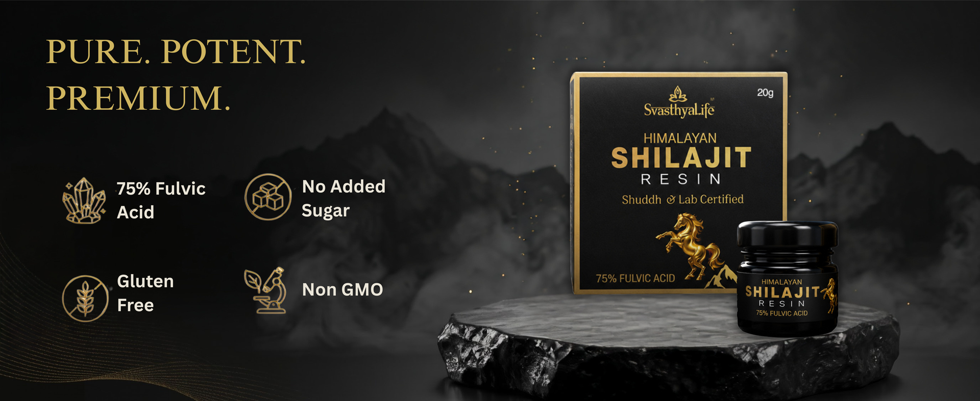 Pure Himalayan Shilajit Resin 20 g | 75% Fulvic Acid Rich | Boost Muscle Growth & Stamina I 100% Ayurvedic