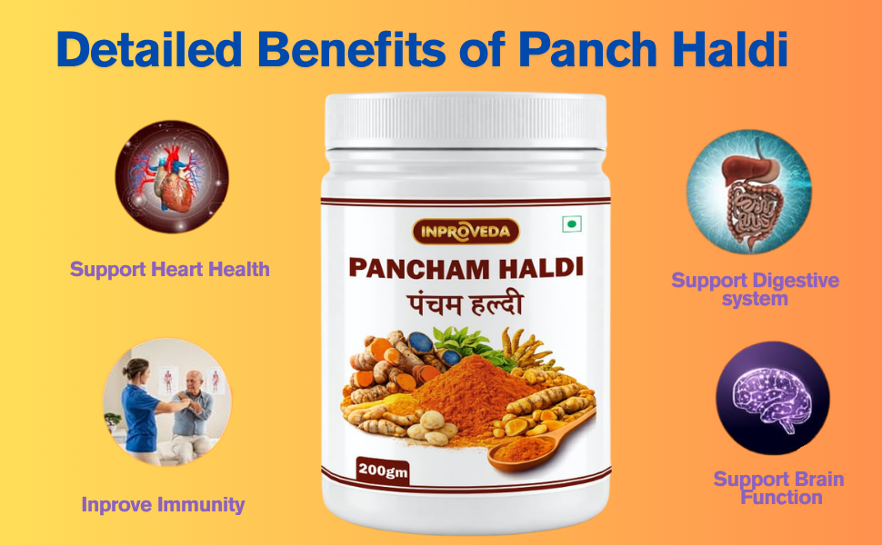 Inproveda Pancham Haldi Powder, Immunity Booster, Anti-Oxidant, Anti-Inflammatory Turmeric, 200 gm
