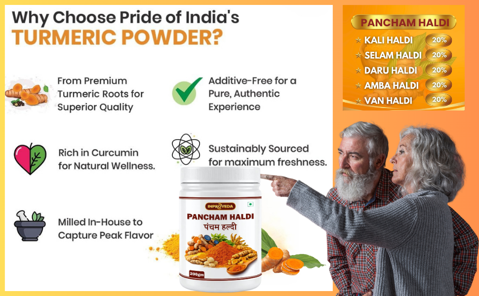 Inproveda Pancham Haldi Powder, Immunity Booster, Anti-Oxidant, Anti-Inflammatory Turmeric, 200 gm