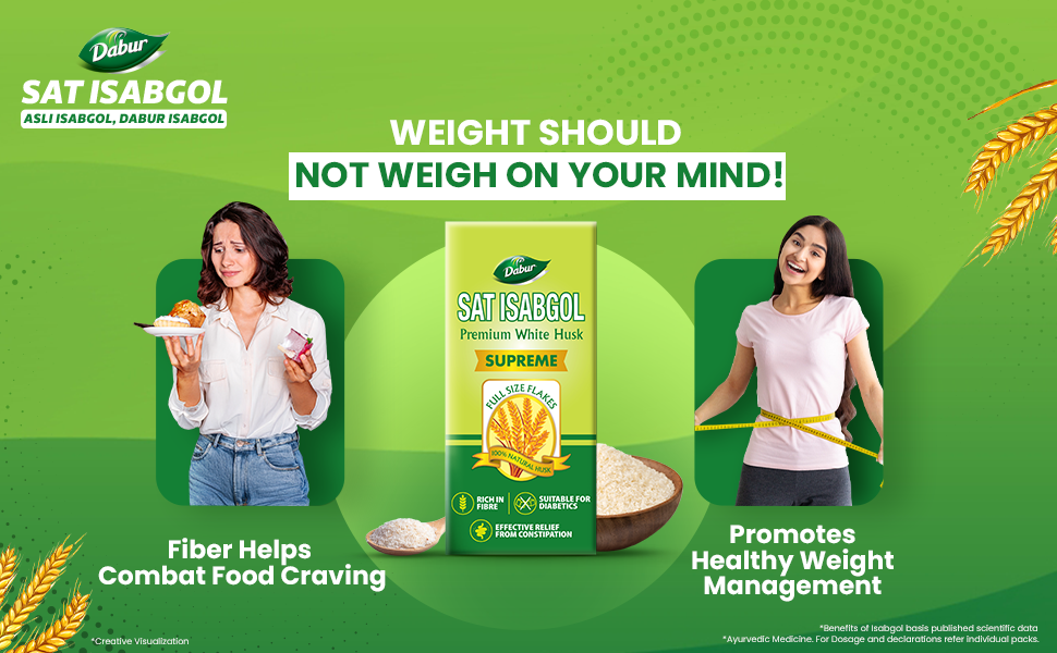 Dabur Sat Isabgol|Psyllium Husk- Pack Of 200 Gm Powder & Nature Care Isabgol Double Action Trifala And Ajwain, Effective Relief From Constipation And Gas - 100 Gm
