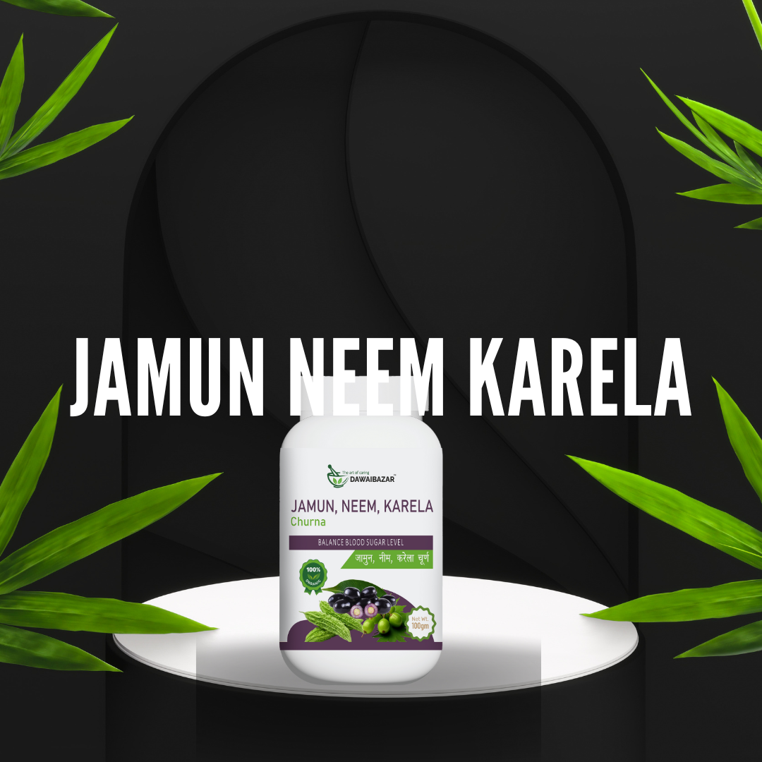 Jamun, Neem, Karela Churna | Maintaining Blood Sugar Levels | Diabetes | Natural - No Added Sugar 100gm |100% Organic (pack of 2)100gram each