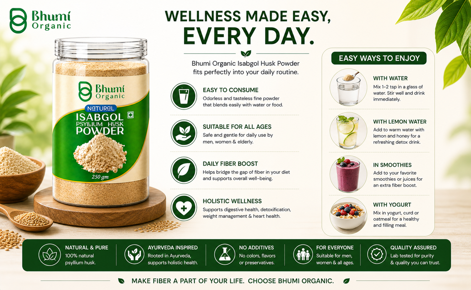 Isabgol Psyllium Whole Husk Powder - 250g