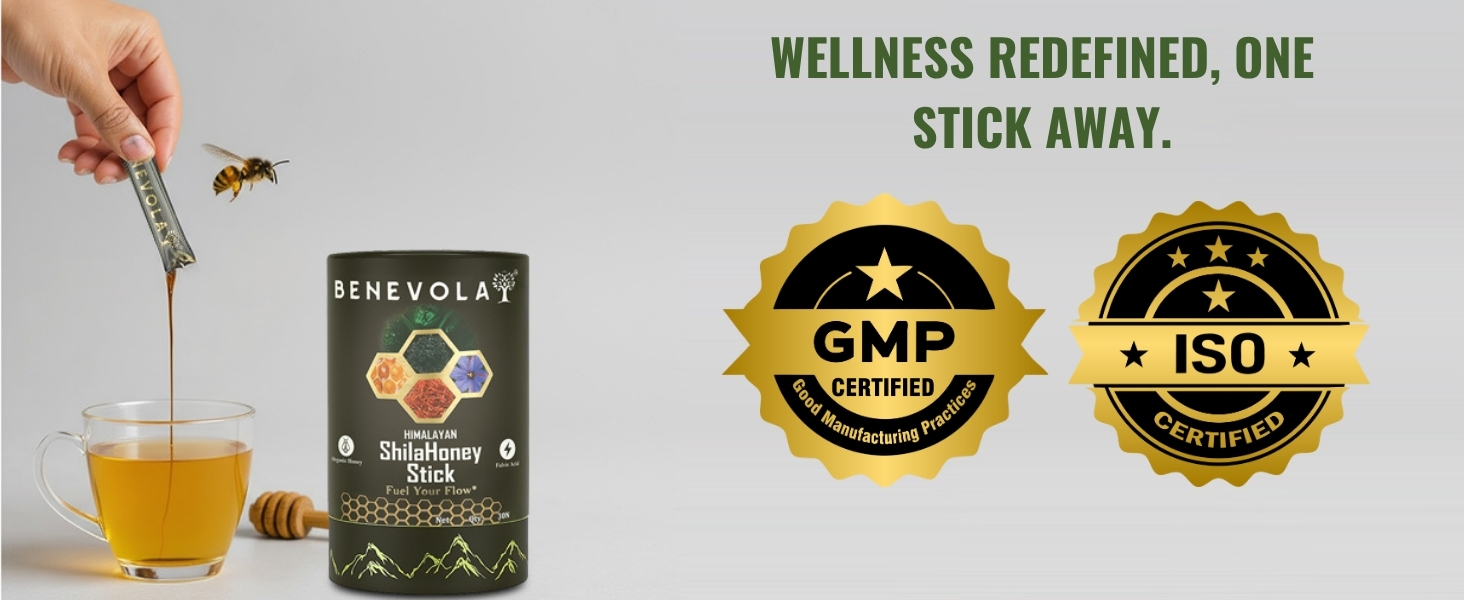 Benevola Himalayan Shilajit Honey Sticks | Strength, Energy & Muscle Recovery | 75%+ Fulvic Acid, 85+ Minerals