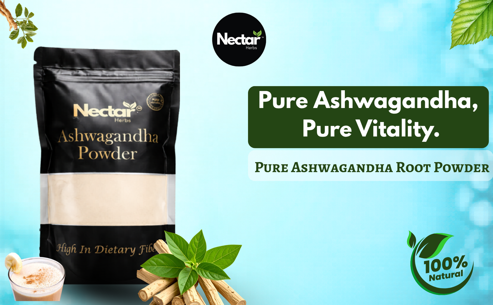 100% Organic Ashwagandha Powder | Pure Ayurvedic Herbal Superfood | Supports Muscle Recovery, Energy & Strength (200 gms)