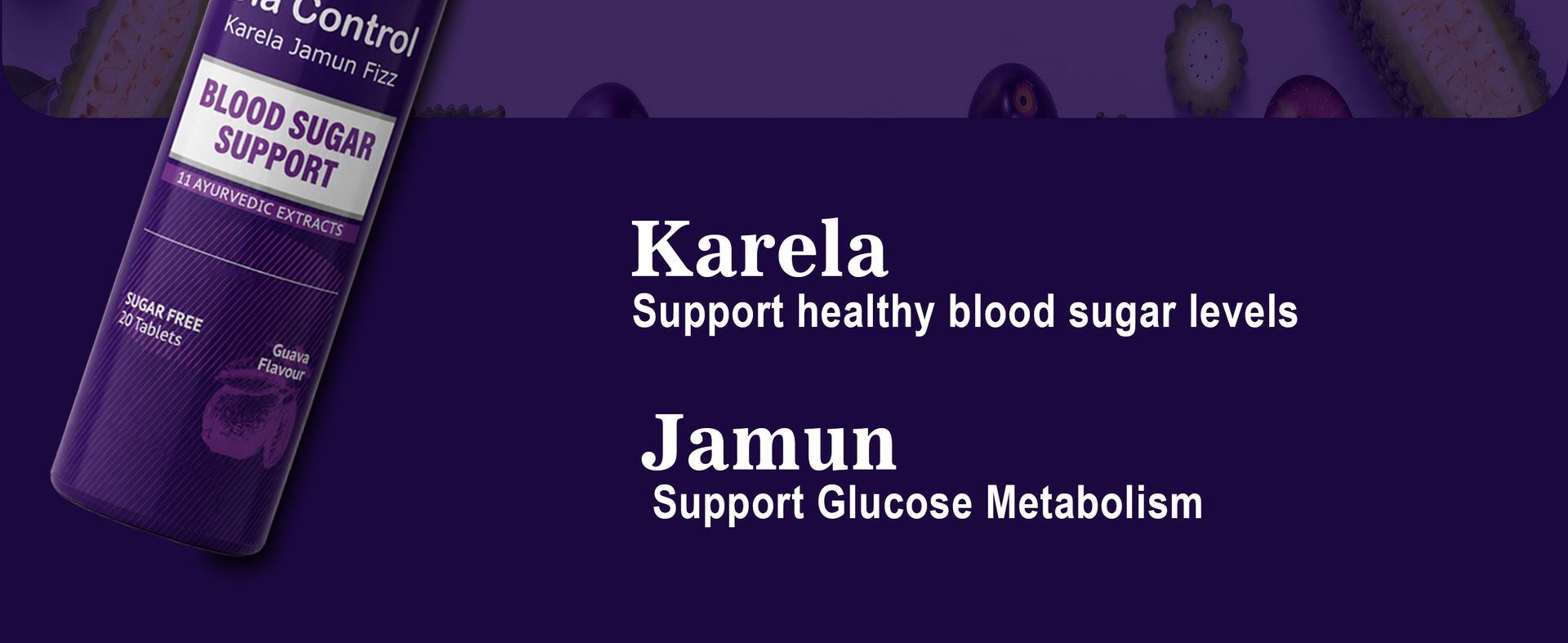 Karela Jamun Fizz Diabetic Support Effervescent Tablets | 20 Tablets
