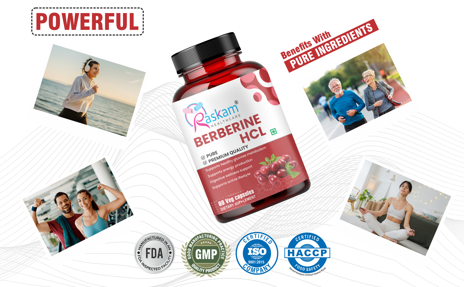 Healthcare Berberine HCL 1200mg with Ceylon Cinnamon, 60 Caps