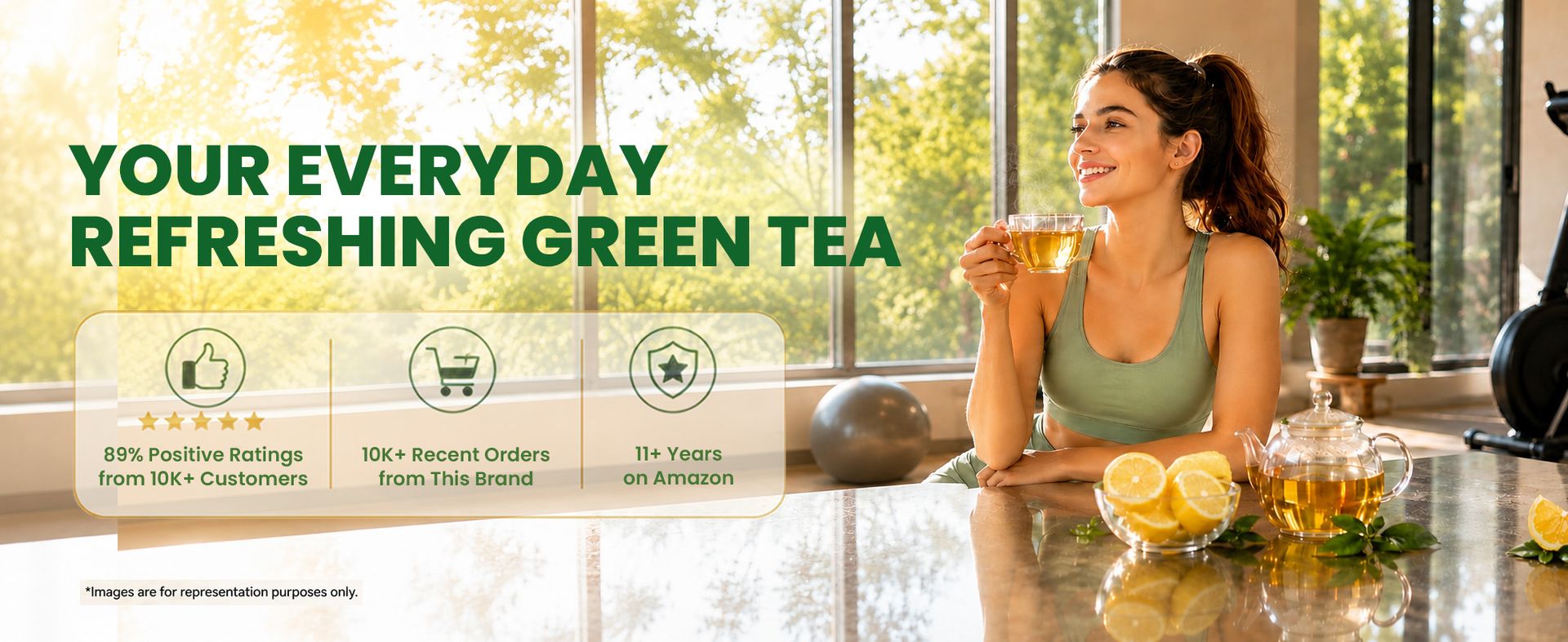 Celest Lemon Green Tea for Weight Loss - 100 Tea Bags | Zesty Lemon Green Tea