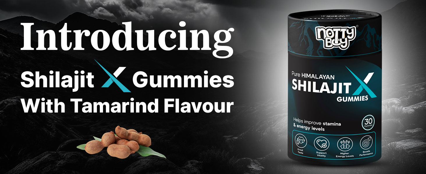NottyBoy Pure Himalayan Shilajeet Gummies with 75% Fulvic Acid | Helps Improve Performance, Strength and Energy Levels | No Added Sugar | Pack of 30