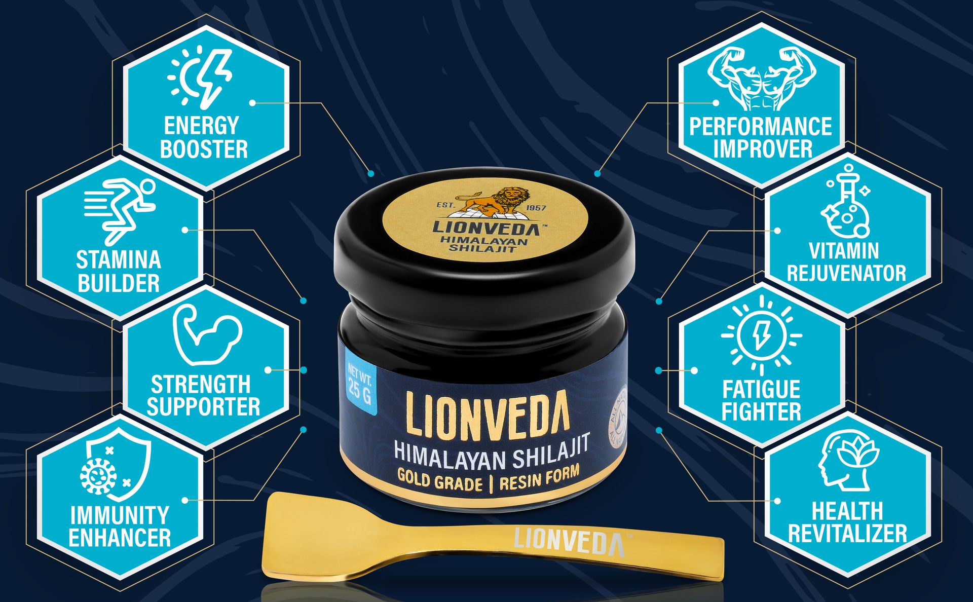 50g Original Himalayan Shilajit Resin(Certified Gold Grade) for Men, Gym, Stamina, Energy & Improved Health | 100% Pure Shilajit Liquid (2 X 25g = 50g (Pack of 2))