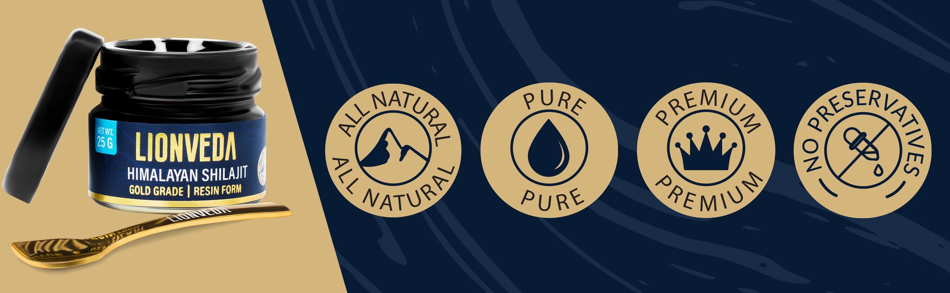 50g Original Himalayan Shilajit Resin(Certified Gold Grade) for Men, Gym, Stamina, Energy & Improved Health | 100% Pure Shilajit Liquid (2 X 25g = 50g (Pack of 2))