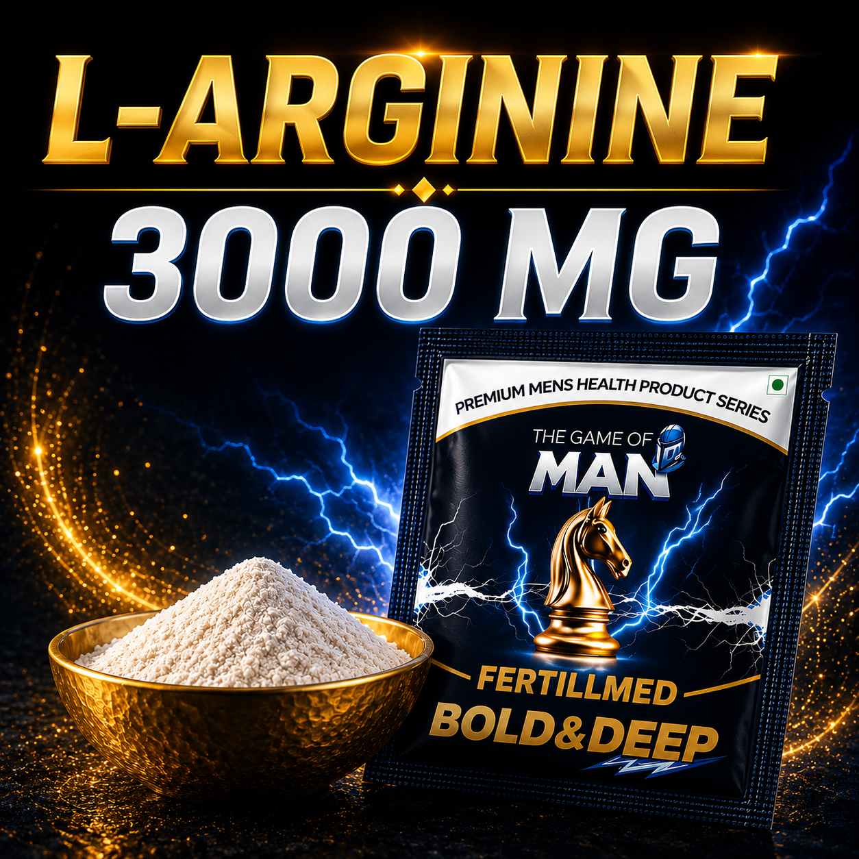 Bold & Deep Men's Wellness Supplement L-Arginine 3000mg, 3 Sachets
