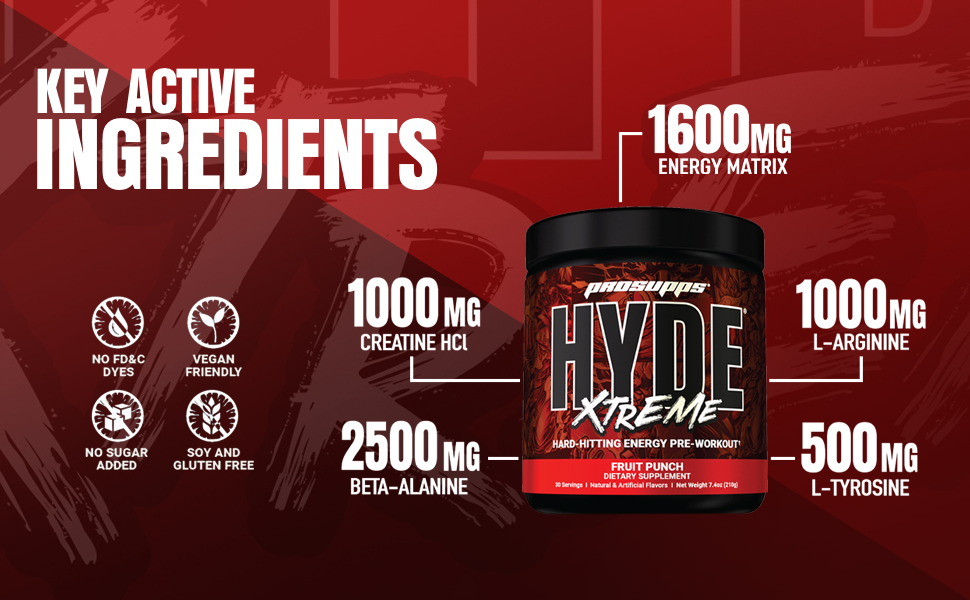 ProSupps Hyde Xtreme Pineapple High Stim Pre Workout, 30 Servings