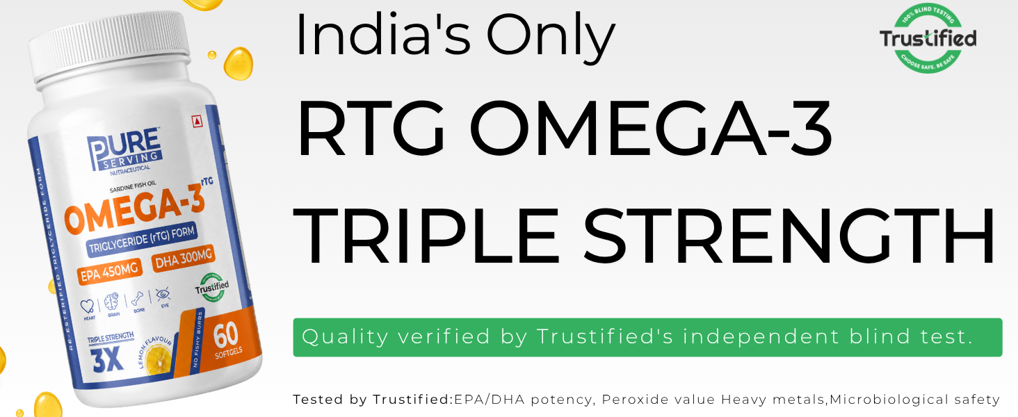 rTG Omega 3 Fish Oil Triple Strength, 60 Softgels