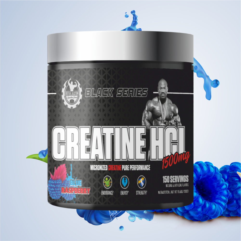 Dexter Jackson Black Series Creatine HCL | Blue Raspberry Flavor | 150 Servings, 300g | Premium Muscle Strength and Endurance Supplement