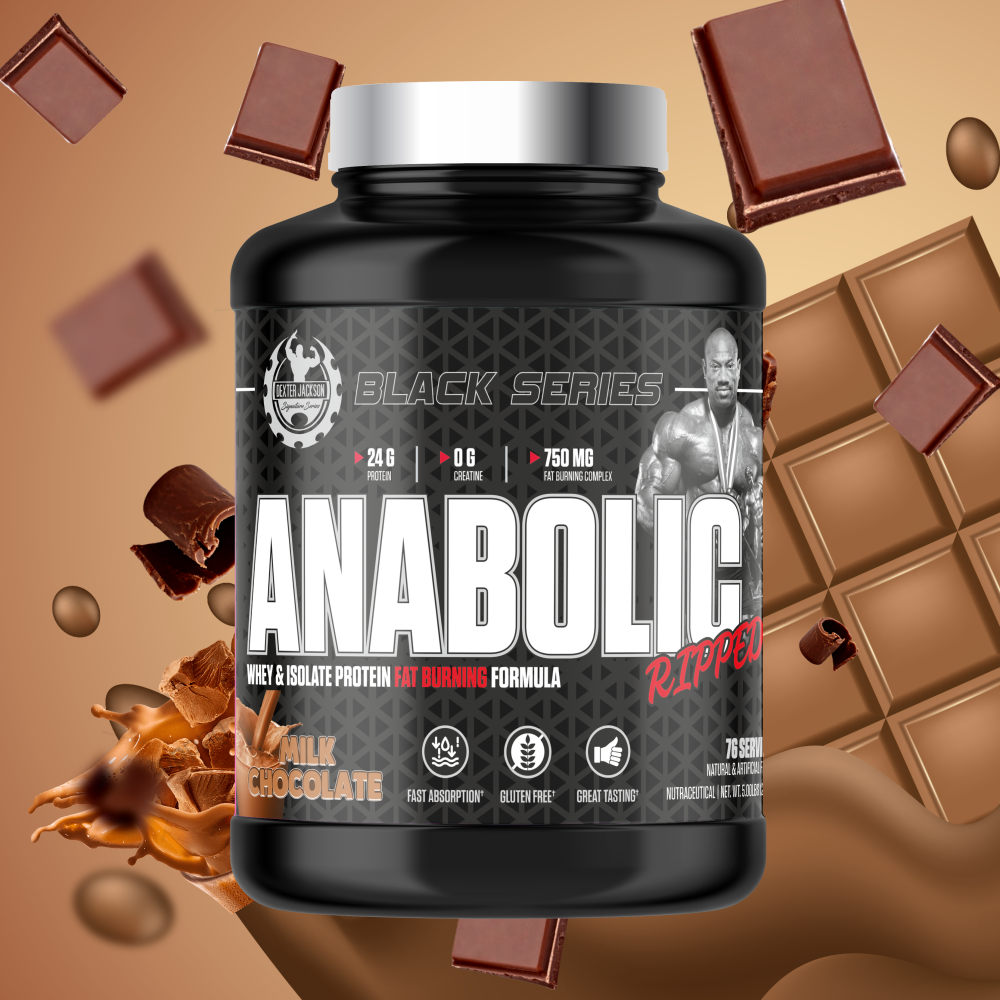 Dexter Jackson Black Series Anabolic Advance Whey & Isolate Matrix Protein Powder | Chocolate Smoothie Flavor | Gluten-Free | 76 Servings, 5 Lbs, 2268g