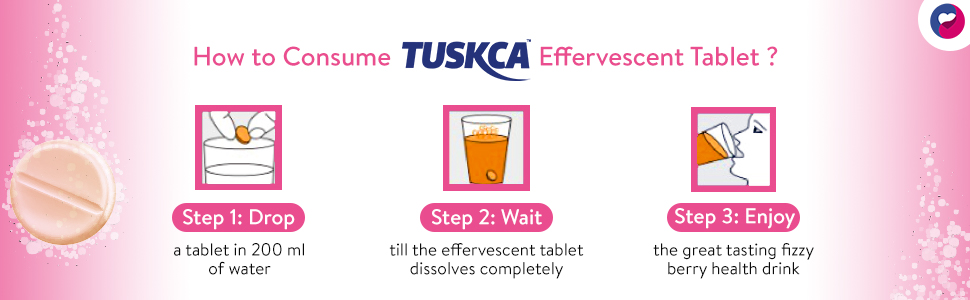 TUSKCA Japanese Glutathione Tablets for Skin Brightening with Vitamin C, 20 Effervescent Tablet (Pack of 1) Orange