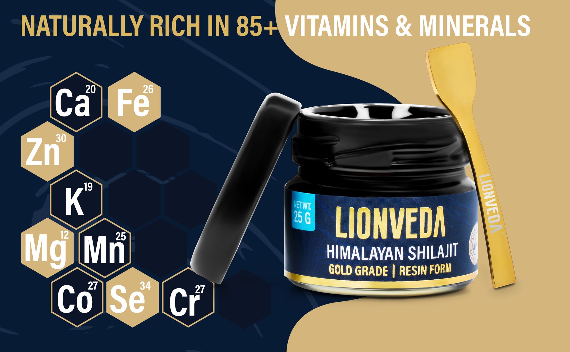 75g Original Himalayan Shilajit Resin(Certified Gold Grade) for Men, Gym, Stamina, Energy & Improved Health | 100% Pure Shilajit Liquid (3 X 25g = 75gm (Pack of 3))