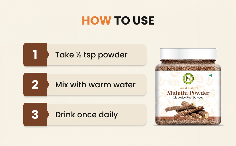 NatureVit Mulethi Powder 100g (Yashtimadhu) | Edible Licorice Powder for Skin Brightening, Hair Care & Digestion | Natural & Preservative-Free