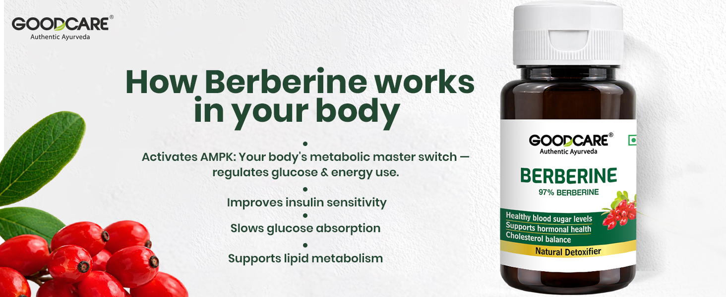 Goodcare Berberine 1000MG High Potency Capsules | Supports Healthy Metabolism | Blood Sugar & Cholestrol Balance | Natural Detoxifier