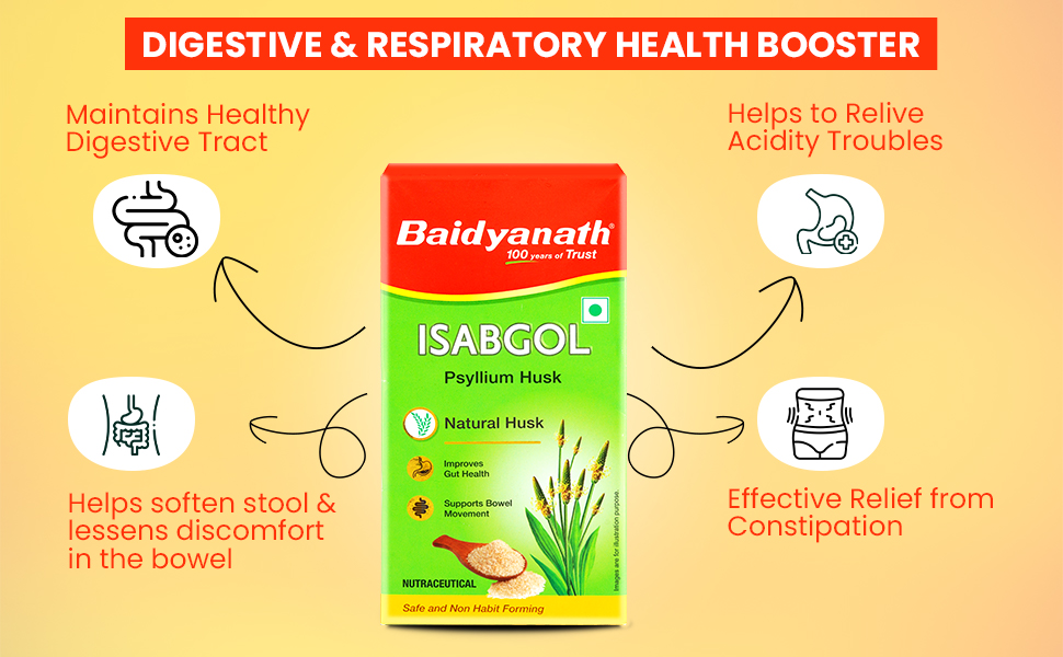 Baidyanath Ayurved Isabgol 100g | Pure Psyllium Husk | Natural Soluble & Insoluble Dietary Fiber | Supports Gut Health & Digestive Comfort | Gluten Free, Vegan