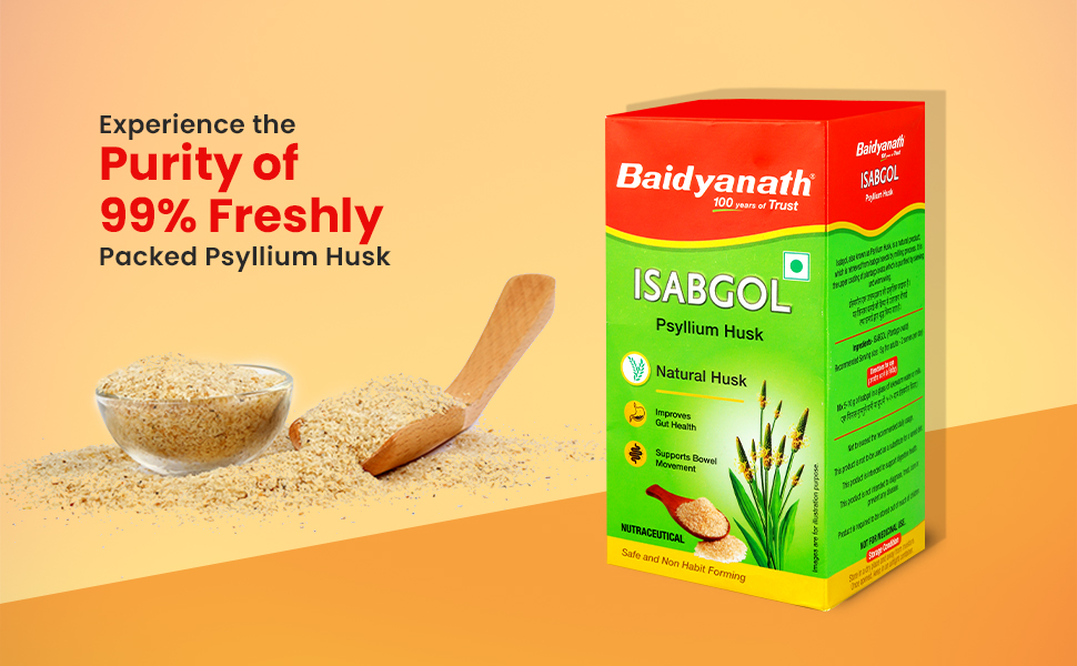 Baidyanath Ayurved Isabgol 100g | Pure Psyllium Husk | Natural Soluble & Insoluble Dietary Fiber | Supports Gut Health & Digestive Comfort | Gluten Free, Vegan