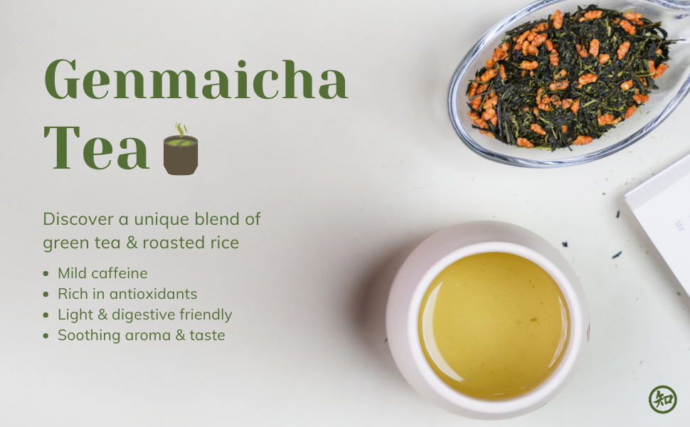 CHIRAN Genmaicha Japanese Green Tea — Loose Leaf 50g | Green Tea + Roasted Rice | Naturally Nutty & Low Caffeine | Imported from Kagoshima Japan | ~25 Cups