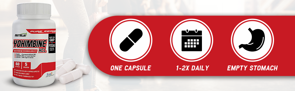 NutriJa -Yohimbine Hcl 5 Mg Capsules -Pack Of 60 Capsules,1 Count