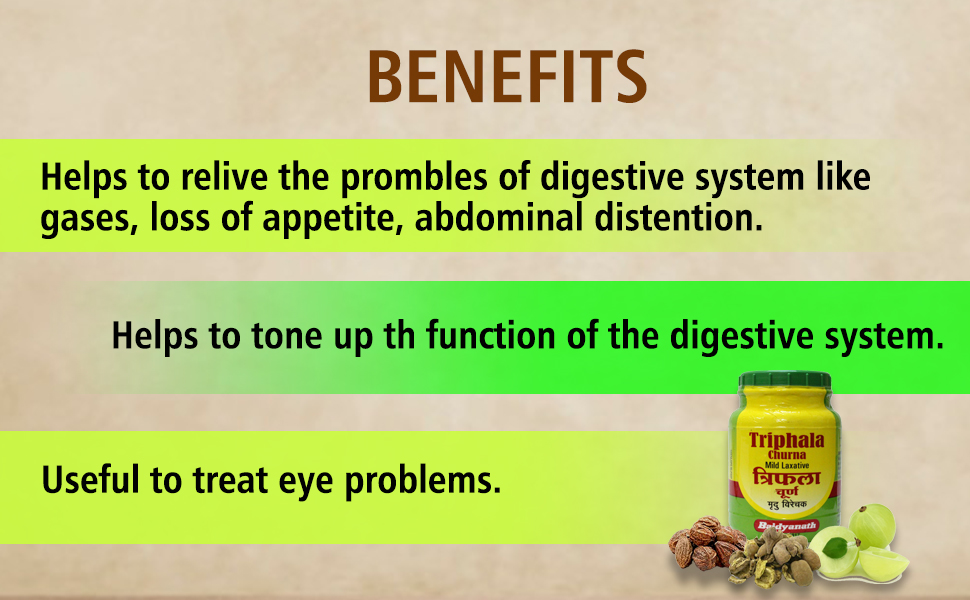 Baidyanath Medohar Guggulu 120 Tab & Baidyanath Nagpur Triphala Churna, Vitamin C, Iron & Zinc, Natural,Pack of 500 g COMBO