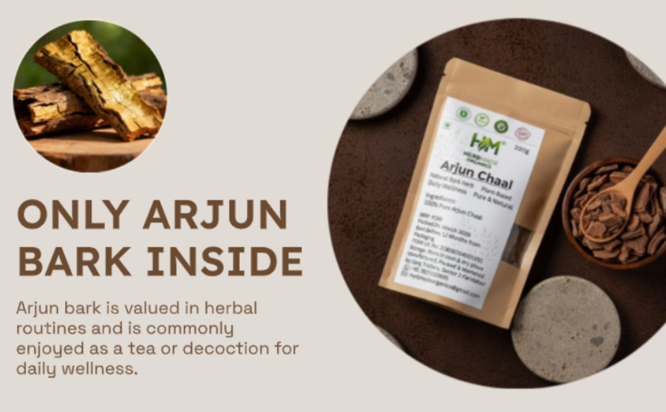 Arjun Ki Chaal 200g | Pure Arjuna Bark (Terminalia Arjuna) | Organic Arjun Chal for Herbal Tea, Kadha & Ayurvedic Use | Raw Arjun Chhal, No Additives