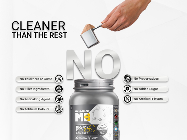 MuscleBlaze Biozyme Iso-Zero Whey Protein Isolate Powder, 5 Sachets