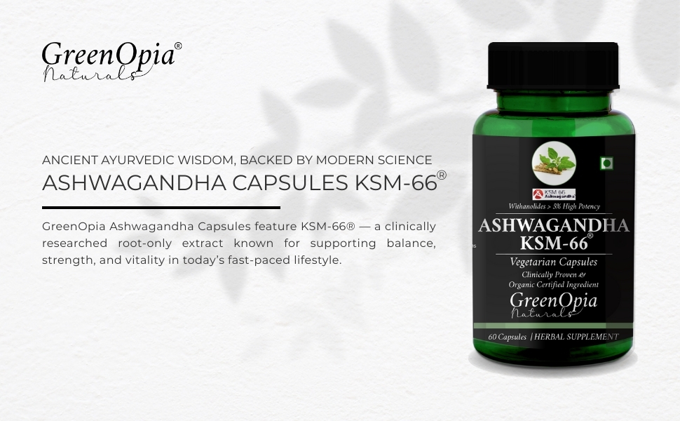Ashwagandha KSM Vegetarian Capsules for Men & Women | 60 Capsules