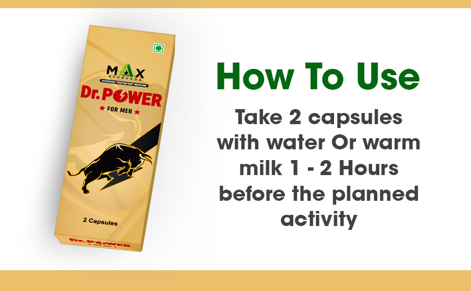 Max Ayurveda Dr. Power Capsules for Men | 100% Ayurvedic & GMP Certified | Stamina, Power and Energy Booster | Pack of 3 (2 Capsules Each)