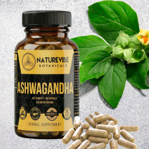 Ashwagandha Capsules 180 Veg Capsules by Naturevibe Botanicals Withania Somnifera Root Extract Supplement | Plant-Based Source of Natural Antioxidants | Daily Herbal Wellness Support