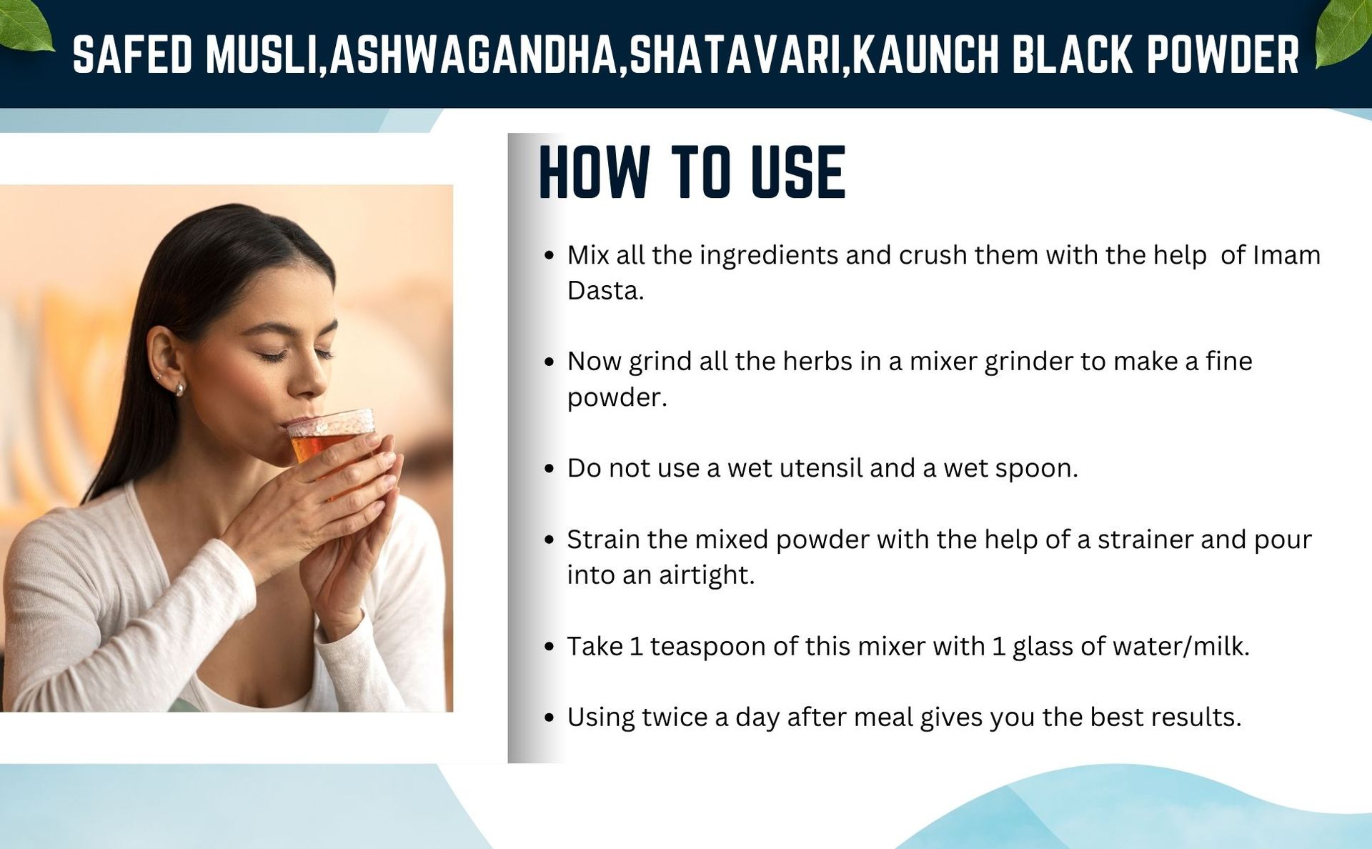 Brijbooti Safed Musli, Ashwagandha, Black Kaunch, Shatavari (Powder) Combo Of 200Gr (50 Gr Each)