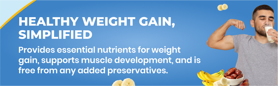 Nutrela Weight Gainer | 2kg Banana Flavour | High-Calorie Mass Gainer with Vitamins & Khandsari Sugar | Ideal for Men & Women