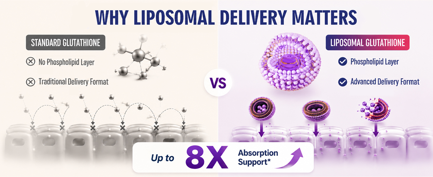 2400 mg Liposomal Glutathione, Pure Reduced L-Glutathione, 60 Softgels