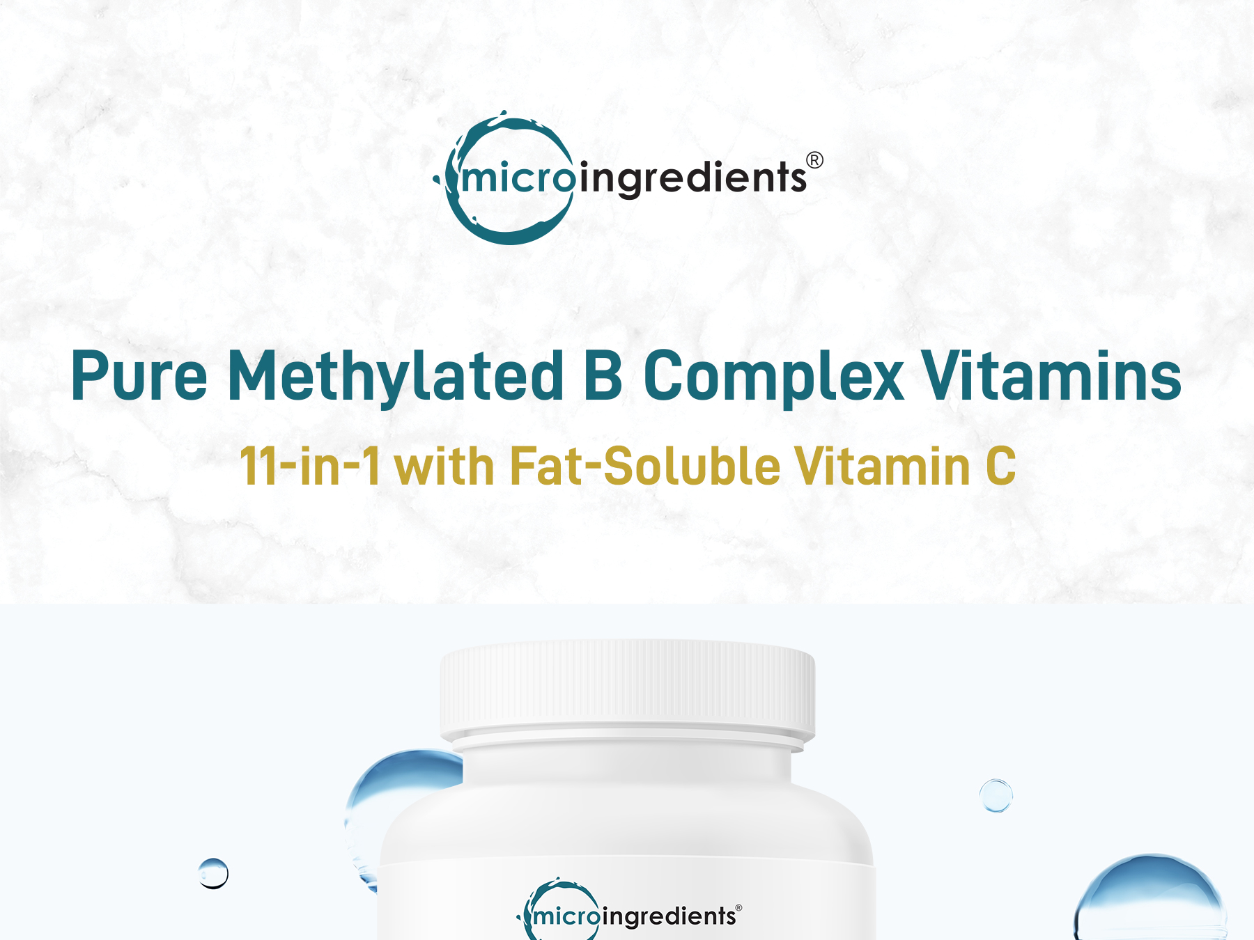 Micro Ingredients Pure Methylated B Complex Vitamins, 240 Capsules