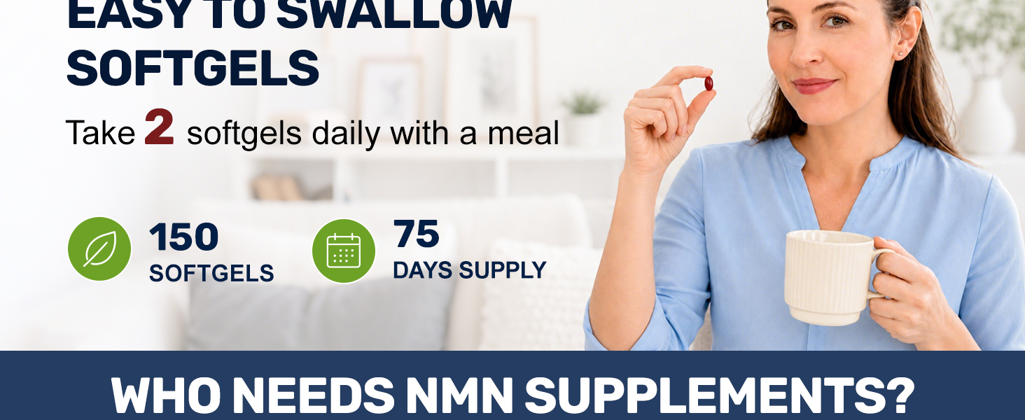 NMN Supplement Complex 1000mg Per Serving, 150 Softgels