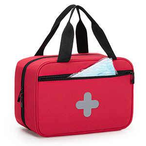 CURMIO First Aid Bag Empty, Emergency Trauma Bag, Medical Supplies, Red