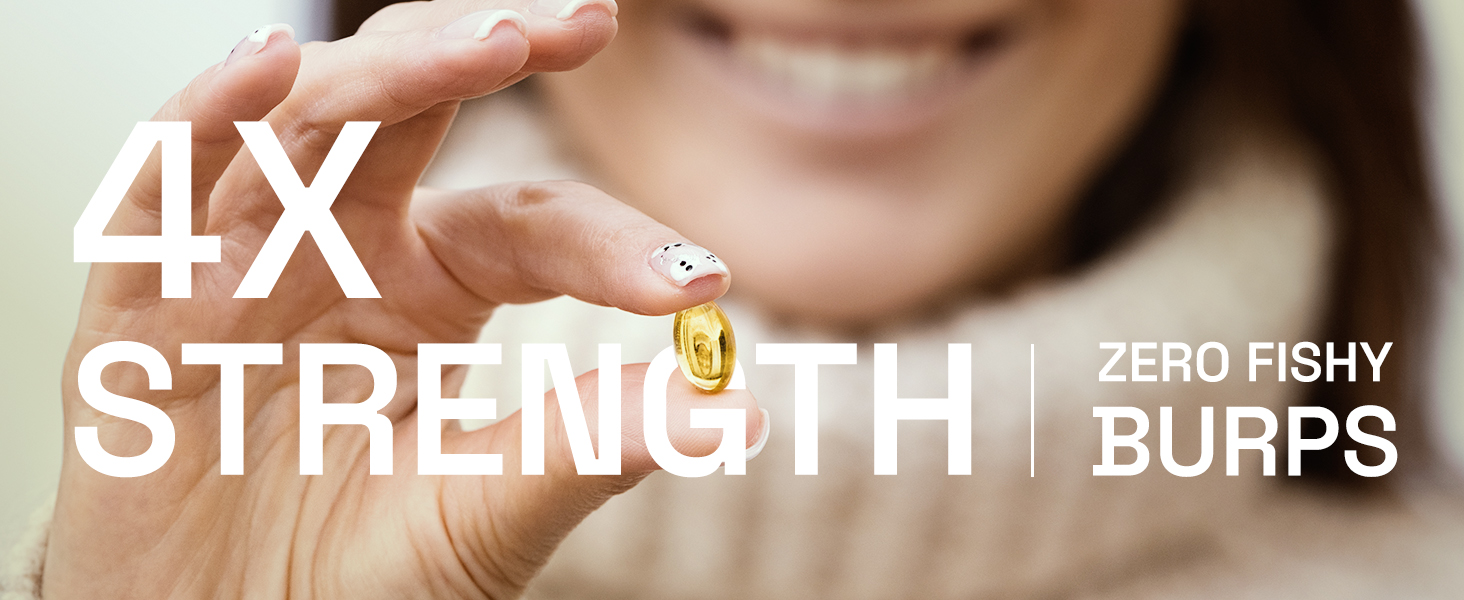 Ace Blend Outshine Omega 3 Fish Oil 4X Strength | 1650mg with 743 EPA & 528 DHA | 2 Softgels Daily for Men & Women | No Fishy Burps | Supports Heart, Brain, Joints & Eye Health | 60 Softgels