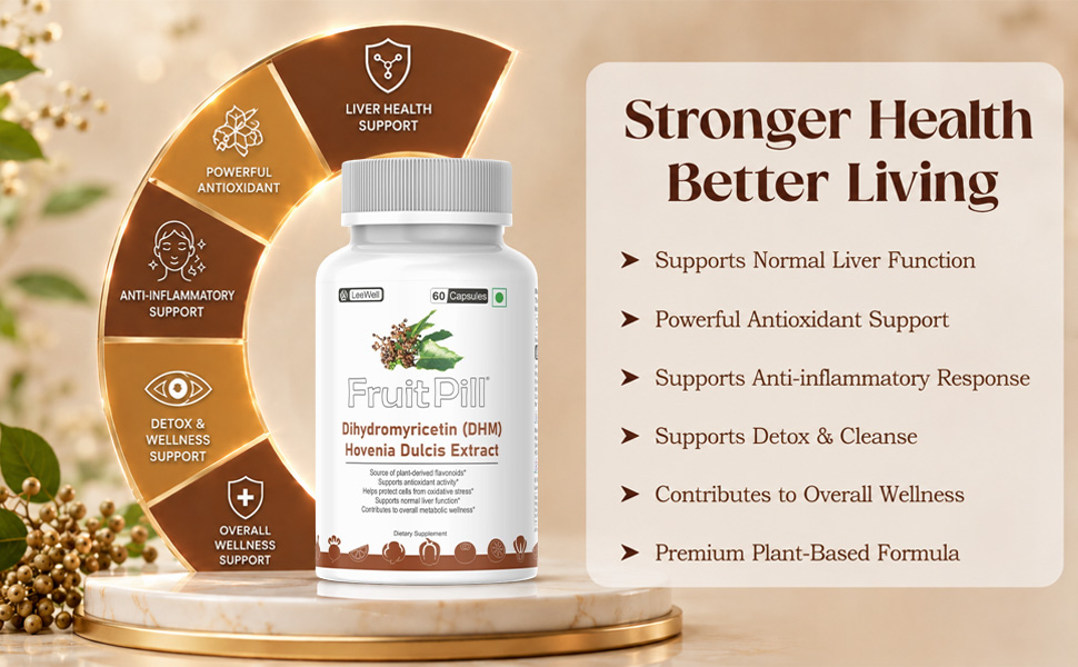 by LeeWell Dihydromyricetin (DHM) Hovenia Dulcis Extract 200mg Liver Health, Anti-inflammatory, Antioxidant support - 60 Capsules