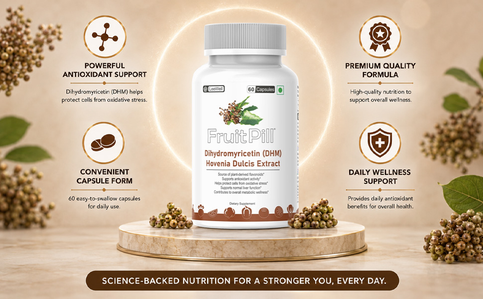 by LeeWell Dihydromyricetin (DHM) Hovenia Dulcis Extract 200mg Liver Health, Anti-inflammatory, Antioxidant support - 60 Capsules