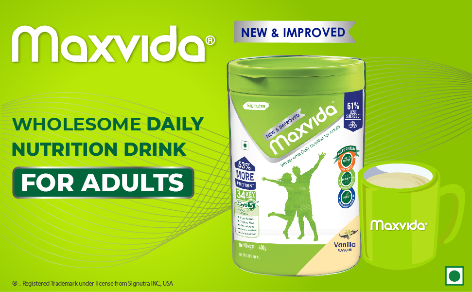 Maxvida New & Improvide Wholesome Daily Nutrition for Adults BIB - 400g (Kesar Elaichi)