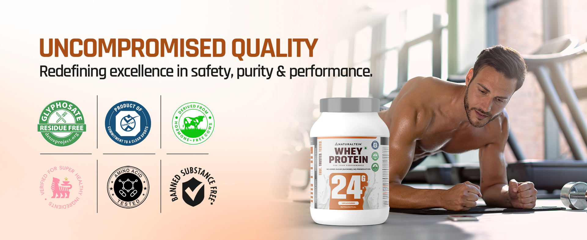 NATURALTEIN Natural Whey Max Protein – 24g Protein per Serving | Pure Unflavoured | Naturally Formulated | No Added Sugar | Non-GMO | Soy-Free & Gluten-Free | Smooth Mixability & Easy Digestion | 1 kg